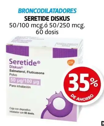 SERETIDE DISKUS 50/100 mcg.ó 50/250 mcg. 60 dosis
