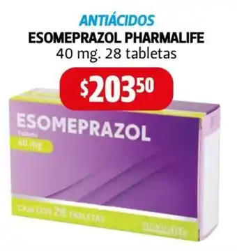 Farmacias Guadalajara ESOMEPRAZOL PHARMALIFE 40 mg. 28 tabletas oferta