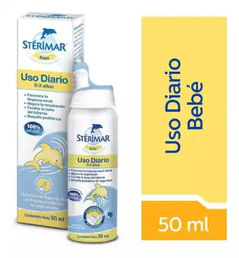 Mercado Libre Solución sterimar bebé para congestión nasal uso diario 50ml color blanco con amarillo oferta