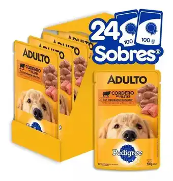 Mercado Libre Pedigree sobres para adulto sabor cordero en filetes 24 pzs oferta