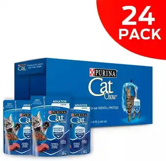 Mercado Libre Sobres de alimento cat chow defense hydro de carne x24 oferta