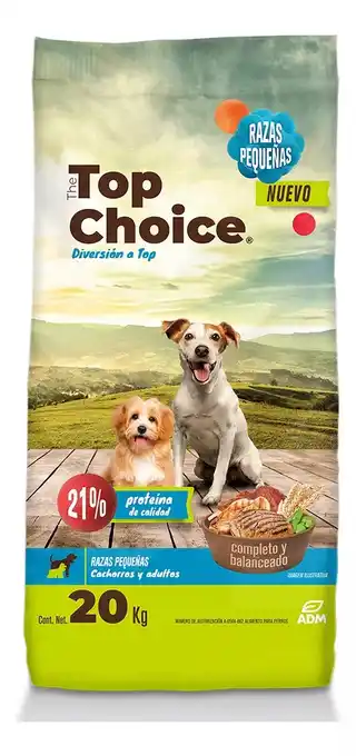 Mercado Libre Croquetas top choice razas pequeñas 20kg oferta