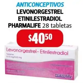 Farmacias Guadalajara LEVONORGESTREL ETINILESTRADIOL PHARMALIFE 28 tabletas oferta