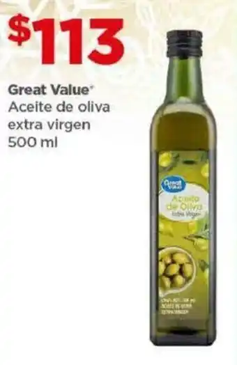 Bodega Aurrerá Great Value Aceite de oliva extra virgen 500 ml oferta