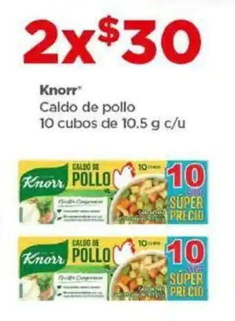 Bodega Aurrerá Knorr Caldo de pollo 10 cubos de 10.5 g x 2 oferta