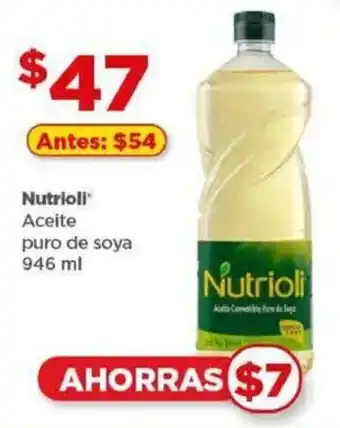 Bodega Aurrerá Nutrioli Aceite puro de soya 946 ml oferta
