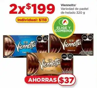 Bodega Aurrerá Viennetta Variedad de pastel de helado 320 g x 2 oferta