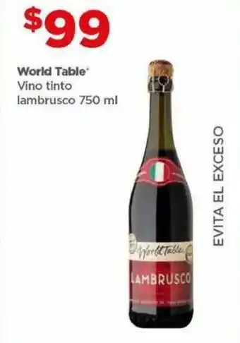 Bodega Aurrerá World Table Vino tinto lambrusco 750 ml oferta