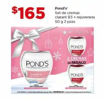 Bodega Aurrerá Pond's Set de cremas clarant B3 + rejuveness 50 g 2 pzas oferta
