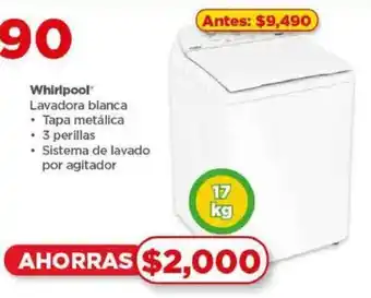 Bodega Aurrerá Whirlpool Lavadora blanca 17 kg oferta