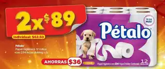 Bodega Aurrerá Pétalo Papel Higiénico con 234 hojas dobles x 2 oferta