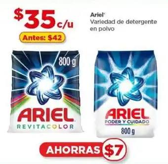 Bodega Aurrerá Ariel Variedad de detergente en polvo 800g oferta