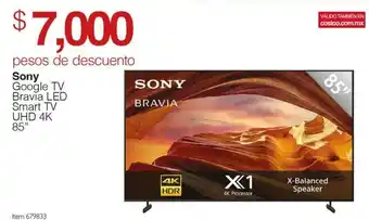 Costco Sony Google TV Bravia LED Smart TV UHD 4K 85" oferta