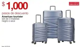 American tourister set de 3 maletas negro o azul