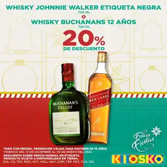 WHISKY JOHNNIE WALKER ETIQUETA NEGRA 750 ML O WHISKY BUCHANAN'S 12 AÑOS 750 ML
