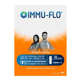 Immu-flo suplemento alimenticio a base de saccharomyces boulardii + vitaminas