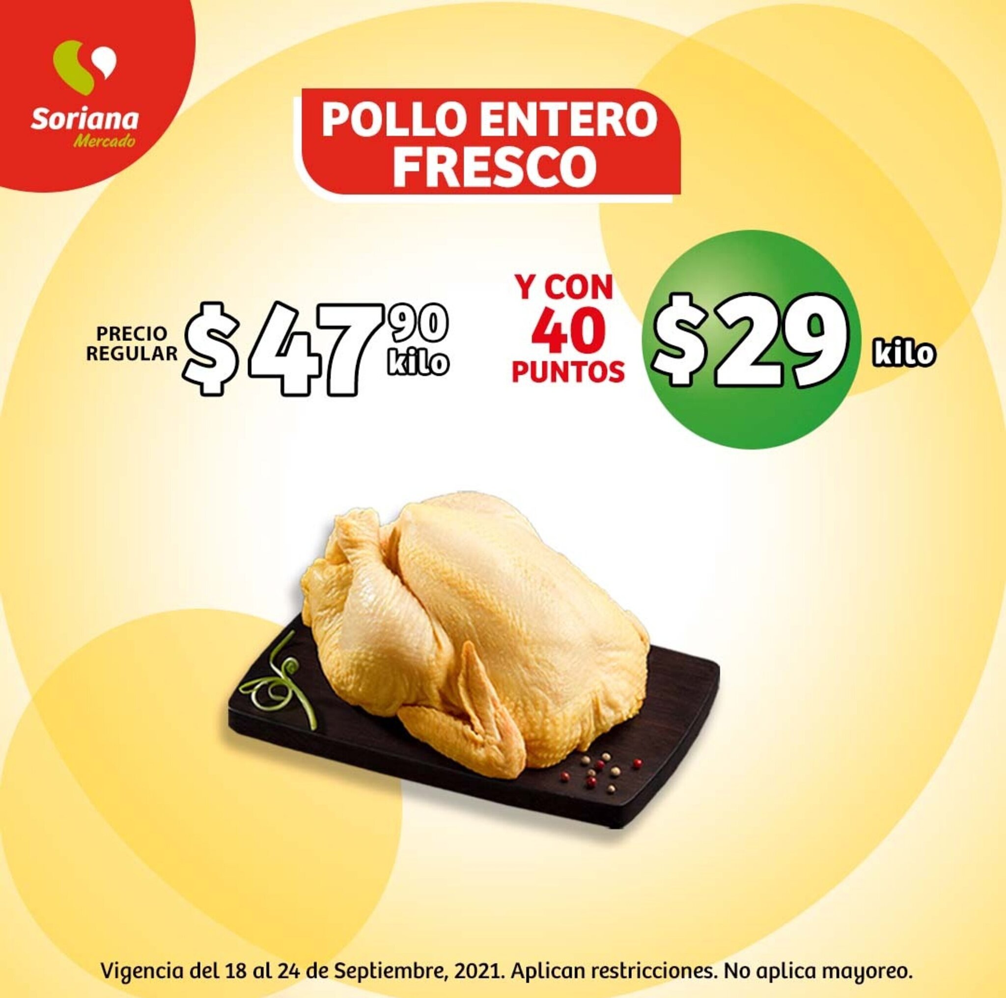 Pollo Entero Fresco oferta en Soriana Mercado Pollo Entero Fresco oferta en Soriana Mercado