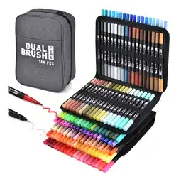 Mercado Libre Marcadores plumones doble punta pincel 144 colores con bolsa oferta