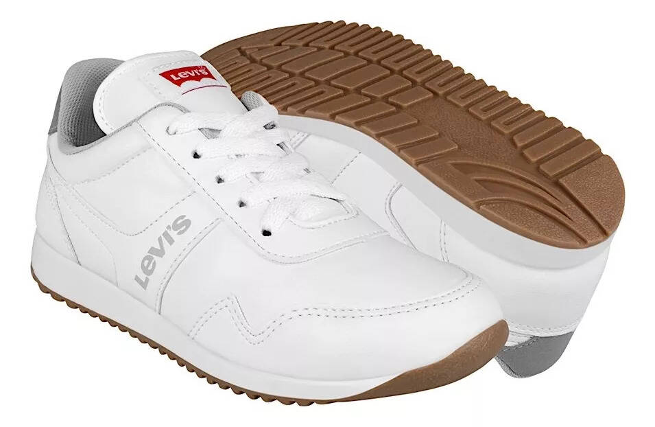 Tenis dama levi s 0405890018 simipiel blanco oferta en Mercado Libre