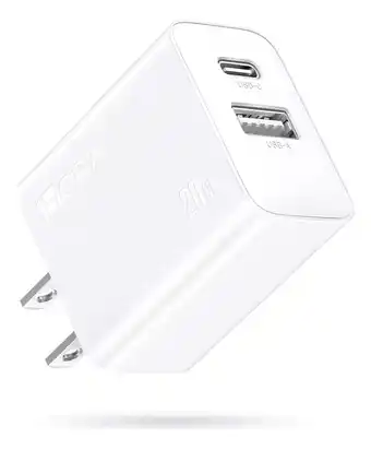 Mercado Libre Cargador carga rápida salida dual usb+c 20w 1hora gar161 color blanco oferta