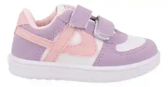 Mercado Libre Tenis estilo urbano panam color blanco con lila para niña oferta