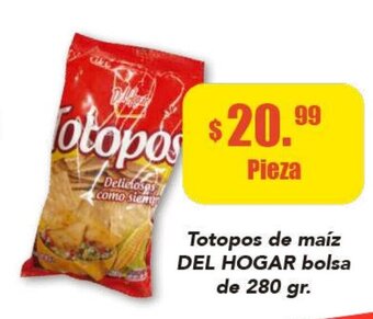 Totopos de maiz DEL HOGAR bolsa de 280 gr