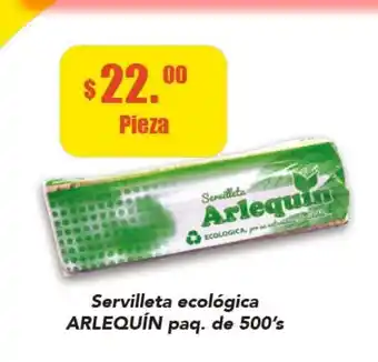 Super Aki Servilleta Ecologica ARLEQUIN paq. de 500's oferta
