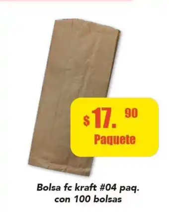 Bolsa fc kraft #04 paq. con 100 bolsas