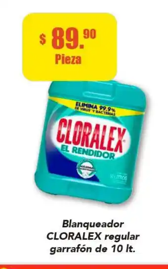 Blanqueador CLORALEX Regular garrafon de 10 lt