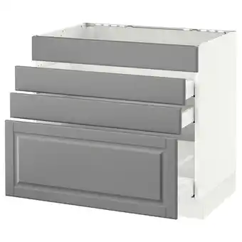 IKEA Sektion Gabinete bajo p/parrilla 3 cajones, blanco maximera/bodbyn gris, 91x61x76 cm oferta