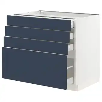 IKEA Sektion / maximera Gabinete bajo 4 cajones, blanco Axstad/mate azul, 91x61x76 cm oferta