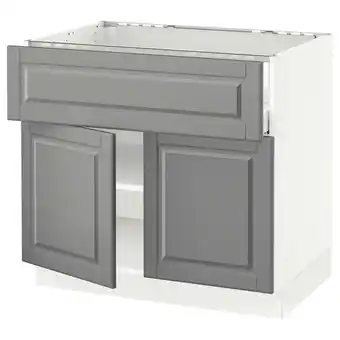 Sektion / maximera gabin bajo p/parrilla 2 prtas 1 cjn, blanco/bodbyn gris, 91x61x76 cm