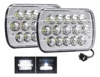 Mercado Libre 2 faros unidad cuadrada rectangular 15 leds 5x7 alta/baja f5 oferta