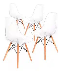 Mercado Libre Set de sillas eames de acrílico transparente superestructura oferta