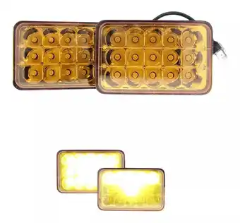 Mercado Libre Par faros unidades rectangulares 15 led 4x6 ambar amarillos oferta