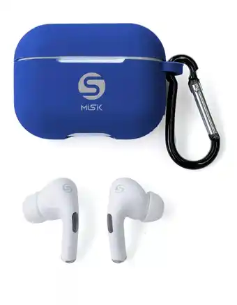 Mercado Libre Misik - audifonos inalambricos bluetooth con estuche y funda color azul oferta