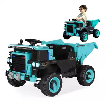 Dumper eléctrico para niños montable con bluetooth y luz led
