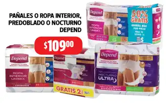 Farmacias Guadalajara Pañales o Ropa Interior Predoblado o Nocturno Depend oferta