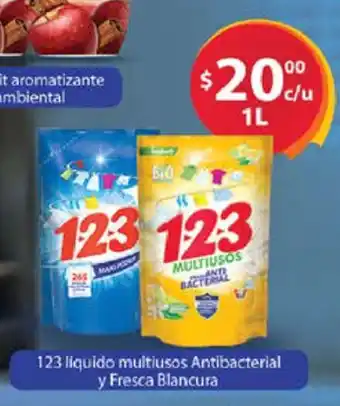 Farmacias Guadalajara 123 Liquido Multiusos Antibacterial y Fresca Blancura 1L oferta