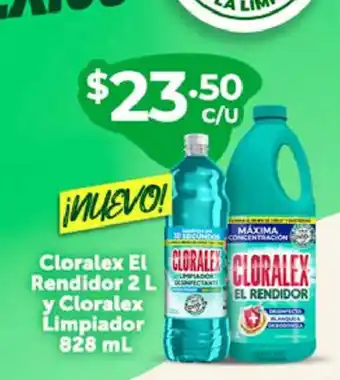 Farmacias Guadalajara Cloralex El Rendidor 2 L y Cloralex Limpiador 828 mL oferta