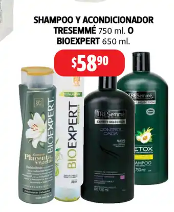 Farmacias Guadalajara Shampoo Y Acondicionador Tresemme 750 ml o Bioexpert 650 ml oferta