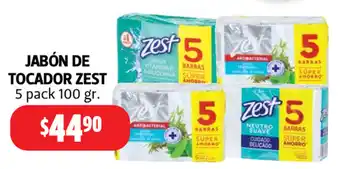Farmacias Guadalajara Jabon de Tocador Zest 5 Pack 100 gr oferta