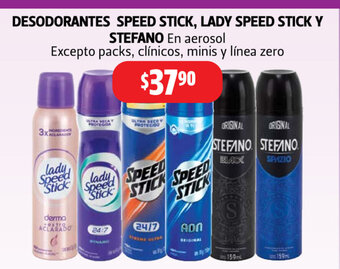 Farmacias Guadalajara Desodorantes Speed Stick, Lady Speed Stick Y Stefano En Aerosol oferta