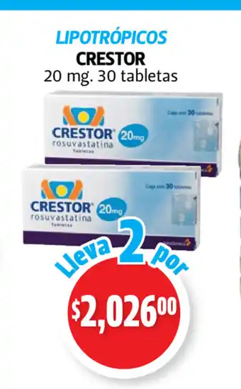 Farmacias Guadalajara Lipotropicos Crestor 20 mg 30 Tabletas oferta