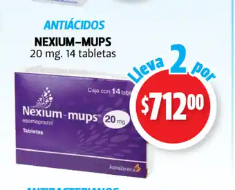 Farmacias Guadalajara Antiacidos Nexium-Mups 20 mg 14 Tabletas oferta
