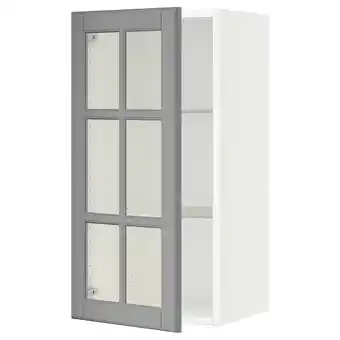 IKEA Sektion gabin pared 1 puerta vidrio c/ ests, blanco/bodbyn gris, 38x37x76 cm oferta