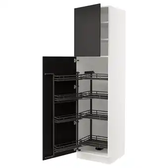 IKEA Sektion gabinete alto c/despensa extraíble, blanco/nickebo carbón mate, 61x61x229 cm oferta