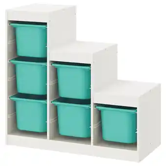 IKEA Trofast combinación de almacenamiento, blanco/turquesa, 99x44x94 cm oferta