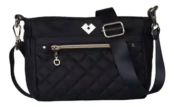 Mercado Libre Bolsa crossbody luckyly jenny diseño liso de poliéster negra con correa de hombro negra oferta