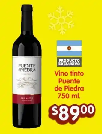 Soriana Híper Vino tinto Puente de Piedra 750 ml. oferta